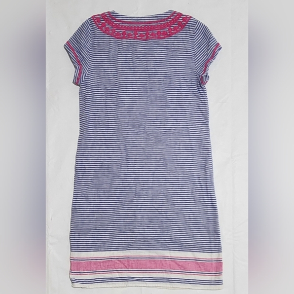 Women's Vineyard Vines Striped Embroidered Linen Tunic Dress Size 2 - Picture 5 of 6